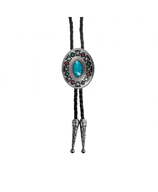 Silver turquoise deals bolo tie